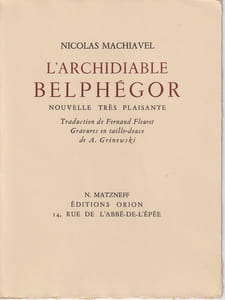 L'Archidiable Belphégor. Nouvelle très plaisante.
