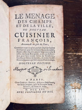Le Ménage des champs et de la ville, ou Nouveau cuisinier françois accomodé au goût du tems. Contenant tout ce qu'un parfait chef de cuisine doit ...