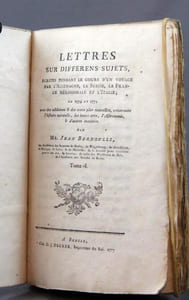 Lettres sur différens sujets, écrites pendant le cours d’un voyage par l’Allemagne, la Suisse, la France méridionale et l’Italie; en 1774 et 1775. Avec des additions & des notes plus nouvelles, concernant l’histoire naturelle, les beaux arts, l’astronomie, & d’autres matières.