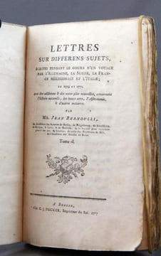 Lettres sur différens sujets, écrites pendant le cours d’un voyage par l’Allemagne, la Suisse, la France méridionale et l’Italie; en 1774 et 1775. ...