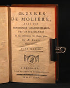 Oeuvres de Molière, avec des remarques grammaticales, des avertissemens [sic] et des observations sur chaque pièce. par MOLIERE; BRET M. (remarques): - Image 2