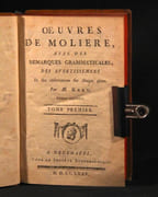 Oeuvres de Molière, avec des remarques grammaticales, des avertissemens [sic] et des observations sur chaque pièce. par MOLIERE; BRET M. (remarques): - Image 4