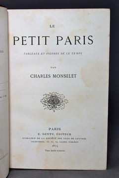 Le petit Paris. Tableaux et figures de ce temps.. MONSELET Charles: