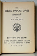 Les trois impostures. Almanach. par TOULET Paul-Jean: - Image 4