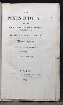 Les nuits d’Young, suivies Des tombeaux et des méditations d’Hervey, etc.. YOUNG Edouard; LE TOURNEUR (trad.):