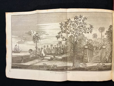 Voyage autour du monde fait dans les années MDCCXL, I, II, III, IV. Par George Anson, présentement Lord Anson, commandant en chef d'une escadre envoyée par sa Majesté Britannique dans la Mer du Sud, tiré des journaux et autres papiers de ce seigneur, et publié par Richard Walter maître ès arts & chapelain du Centurion dans cette expédition. Traduit de l'anglais.