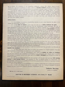 Manifeste technique de la sculpture futuriste.