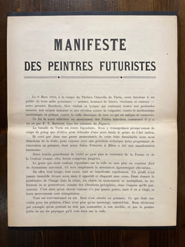 Manifeste des peintres futuristes.. BOCCIONI Umberto, CARRA Carlo D., RUSSOLO Luigi, BALLA Gia. & SEVERINI Gino: