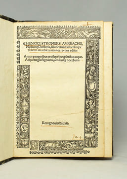 Saluberrime adversus pestilentiam observationes recens editae.. STROMER Henricus de Aurbach: