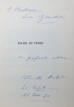 Soleil et venin. Croquis espagnols.. AUBERT Claude:
