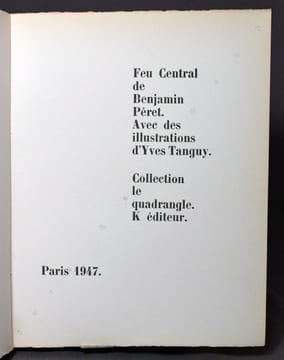 Feu central. Avec des illustrations d’Yves Tanguy.. PÉRET Benjamin: