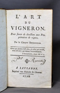 L'art du vigneron pour servir de direction aux propriétaires de vignes.