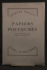 Papiers Posthumes, avec une photographie inédite de Man Ray.. RIGAUT Jacques: