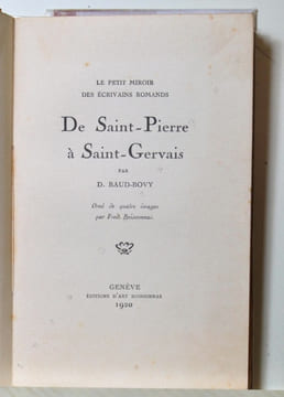 De Saint-Pierre à Saint-Gervais.. BAUD-BOVY Daniel: