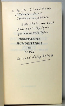 Géographie humoristique de Paris.. SIEGFRIED André: