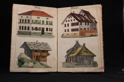 Bilder zum Anschauungs-Unterricht für die Jugend. Erster Theil. Enthaltend 30 colorirte Blätter mit Abbildungen verschiedenartiger Gegenstände.