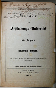 Bilder zum Anschauungs-Unterricht für die Jugend. Erster Theil. Enthaltend 30 colorirte Blätter mit Abbildungen verschiedenartiger Gegenstände.. ...