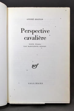 Perspective cavalière. Texte établi par Marguerite Bonnet.. BRETON André; BONNET Marguerite: