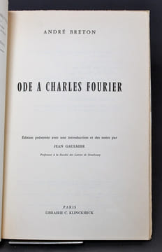 Ode à Charles Fourier commentée par Jean Gaulmier.. BRETON André: