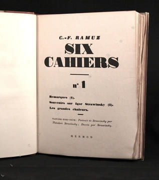 Six cahiers.. RAMUZ Charles-Ferdinand: