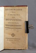 Recherches sur l'origine du despotisme oriental. Ouvrage posthume par Mr. B. I. D. P. E. C. par [BOULANGER Nicolas-Antoine]: - Image 2