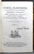 Summa plantarum qvae hactenus innotuerunt methodo Linnaeana per genera et species digesta illustrata descripta. par VITMAN Fulgenzio: - Image 2