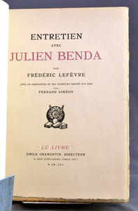 Entretien avec Julien Benda.