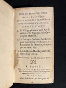 Suite et troisième tome de la pratique de la mémoire artificielle pour apprendre l'histoire, contenant 1. La Géographie en vers artificiels avec la Pratique dela Géographie Mentale. 2. La Pratique des Mots Artificiels pour retenirs les révolutions des Royaumes de l'Europe, chacun par un mot &c. *. Les Fastes du Monde pour l'Histoire de ce temps. par BUFFIER Claude: - Image 2