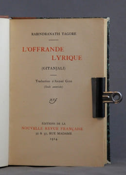 L'offrande lyrique (Gitanjali). Traduction d'André Gide (seule autorisée).. TAGORE Rabindranath: