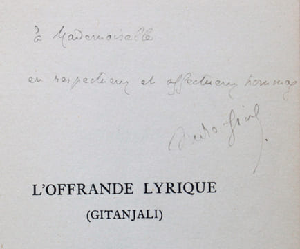 L'offrande lyrique (Gitanjali). Traduction d'André Gide (seule autorisée).. TAGORE Rabindranath: