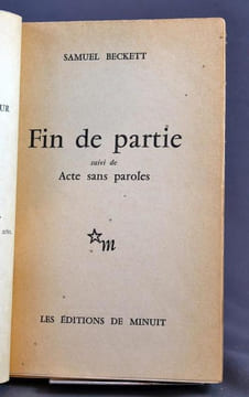Fin de partie suivi de Acte sans paroles.. BECKETT Samuel: