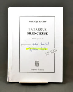 La barque silencieuse. Dernier royaume VI. [Epreuves non corrigées].