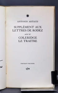 Supplément aux lettres de Rodez suivi de Coleridge le traitre.