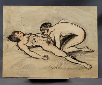 [Onze dessins érotiques aquarellés].
