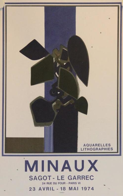 Aquarelles, lithographies. Sagot-Le Garrec, Paris 1974.. MINAUX André: