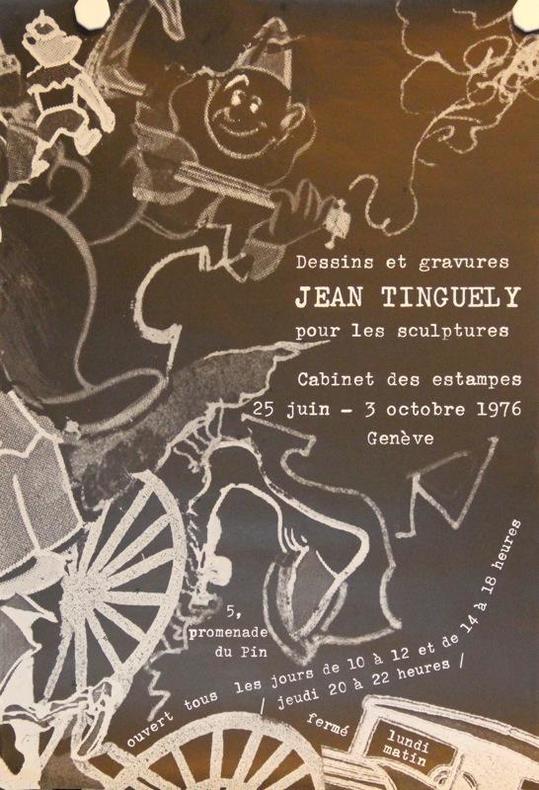 Dessins et gravures pour les sculptures. Cabinet des estampes, Genève 1976.. TINGUELY Jean: