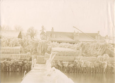 [Bise du 9 janvier 1896. Restaurant Garneray à Versoix, stalactites de glace].. [Anonyme]: