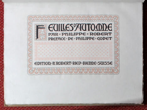Feuilles d'automne.. ROBERT Philippe; GODET Philippe: