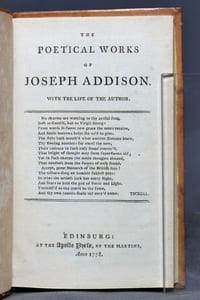 The poetical works of Joseph Addison, with the life of the author. Containing his miscellanies poems, etc, etc, etc.