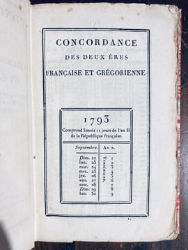 Concordance générale des calendriers républicain et grégorien, depuis l'an Ier, jusqu'à l'an 40 de la République, ou à dater du 22 septembre 1793, ...