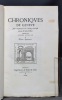 Chroniques de Genève, Par François Bonivard, prieur de Saint-Victor, publiées par Gustave Revilliod [précédé de] Notice sur François Bonivard, prieur ...