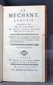 Le méchant, comédie en cinq actes en vers.