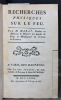 Recherches physiques sur le feu [relié à la suite] Mémoire sur l'électricité médicale, couronné le 6 août 1783, par l'Académie Royale des Sciences, ...