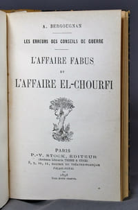 Voltaire et Calas. Une erreur judiciaire au XVIIIème siècle [Relié à la suite] A. Bergougnan : Les Erreurs des conseils de guerre. L’Affaire Fabus et l’affaire El-Chourfi [Relié à la suite] Lally-Tollendal et son procès de trahison. [relié à la suite]: Paul Loyson : Magor.