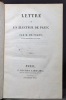 Lettre à un électeur de Paris [relié avec] Préliminaires de la session de 1817.. PRADT M. de: