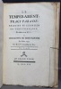 Le Tempérament, tragi-parade, traduite de l'Egiptien en vers français, et réduite en un acte. A Charlotte de Montmartre en octobre 1755.. [GRANDVAL ...