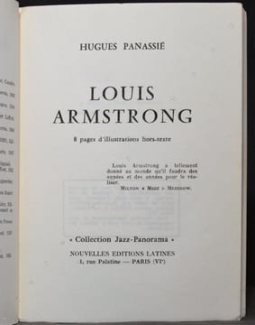 Louis Armstrong.. [ARMSTRONG Louis] PANASSIE Hughes: