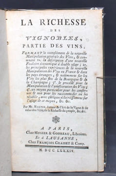 La richesse des vignobles, partie des vins, formant le complément de la nouvelle manipulation générale des vins, & contenant 1° la description d'une ...