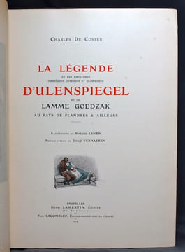 La Légende et les aventures héroïques, joyeuses et glorieuses d'Ulenspiegel et de Lamme Goedzak au pays de Flandre et ailleurs.. COSTER Charles de:
