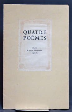 Quatre poèmes illustrés de quatre lithographies originales.. VERHAEREN Emile; APOLLINAIRE Guillaume; VERLAINE Paul; DU BELLAY Joachim: